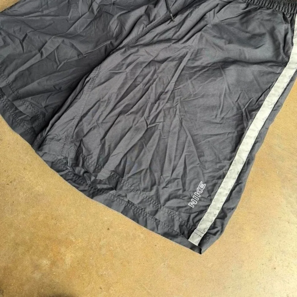 Vintage Black and grey 90s Nike spell out swim shorts size XL
